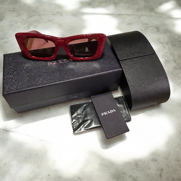Women’s Prada Rectangle Marble Sunglasses - Picture 1 of 10